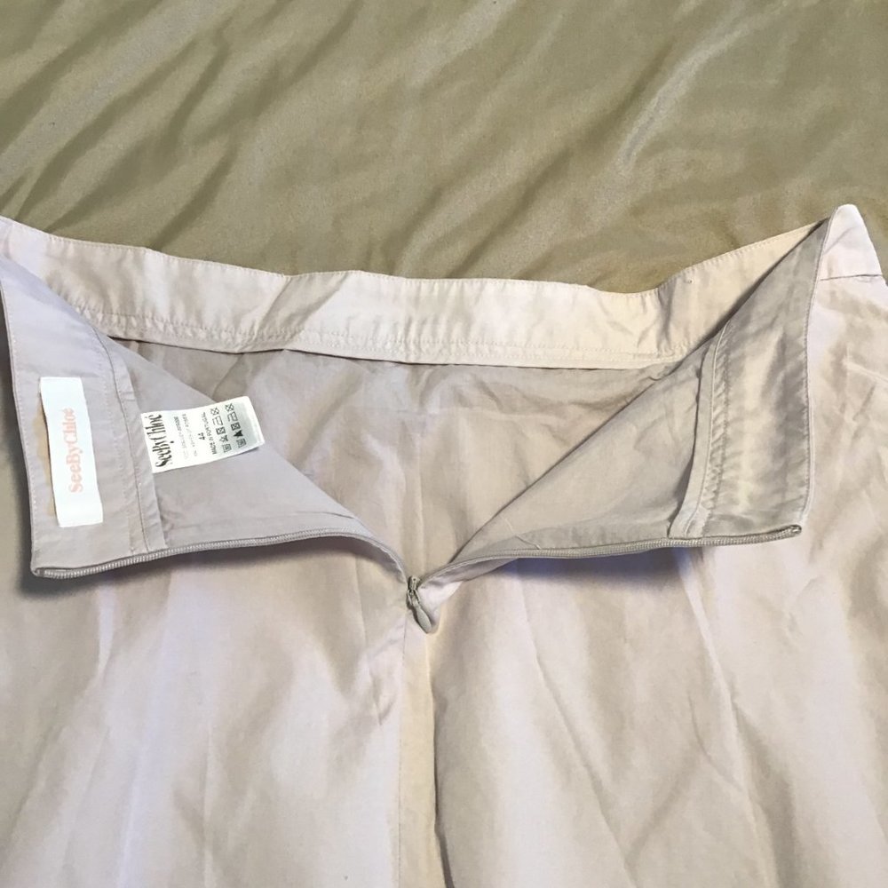 SEE By Chloe Scalloped Cotton-poplin Mini Skirt - Picture 8 of 13